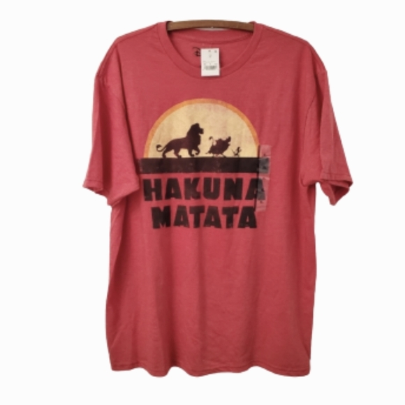 NWT Disney Good Vibes Hakuna MatataThe Lion King Red Heather graphic Tee Size XL - Picture 1 of 6